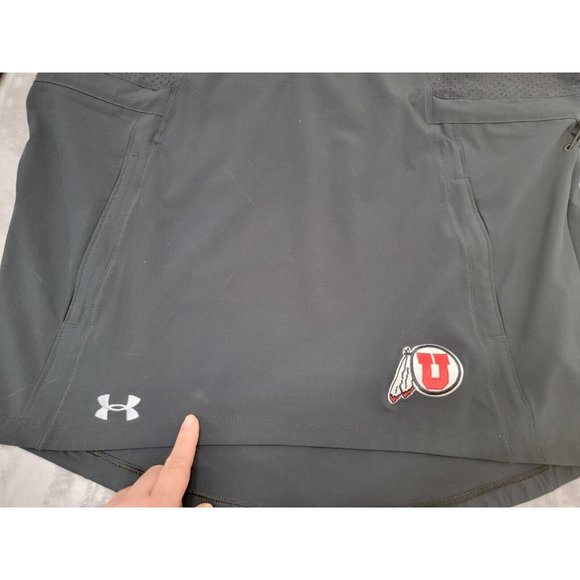 Utah Utes Under Armour pullover small loose HeatGear vented hooded - Picture 2 of 11